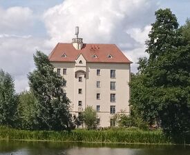 Wassermühle Burg Stargard - Ansicht vom Mühlenteich 2022