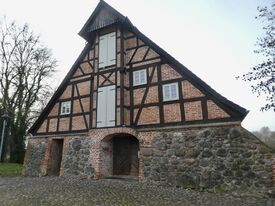 Wassermühle Friedland/ Meckl. - Giebel zur Altstadt Ostseite mit Fachwerk 2025