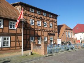 Wassermühle Lübz - Ansicht von Wohnhaus, Kornmühlen und Ölmühle 2024