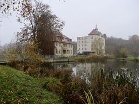 Wassermühle Burg Stargard - Mühle und Villa von Teichseite 2025