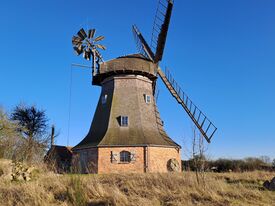 Mühle Ruchow - Ansicht zum Dorf