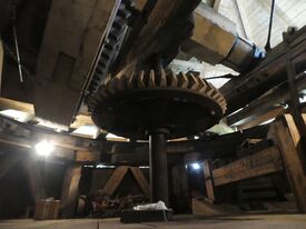 Windmühle 2 in Woldegk die Ehlertsche Mühle - Ansicht des Hauptantriebes mit Flügelwelle und Königswelle 2024