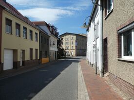 Wassermühle Brüel - Ansicht von Hauptstraße in der Innenstadt auf die Mühle 2025