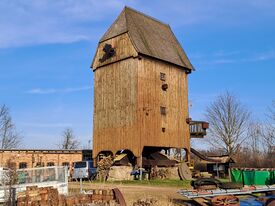 Windmühle Steffenshagen - Ansicht der Bockwindmühle auf Schmiedehof 2025