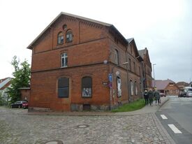 Wassermühle in Wismar die Alte Stadtmühle - Ansicht Giebel Straße Mühlengrube von Süden 2024