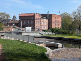 Wassermühle Neubrandenburg die Vierrademühle - Ansich der Mühle vom Wasser 2025