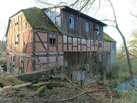 Wassermühle Bergholz - Ansicht vom Mühlenteich 2024