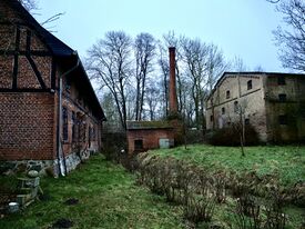 Wassermühle Klingendorf - trockener Auslauf aus dem Turbinenhaus 2025