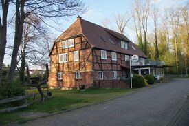 Wassermühle in Dobbertin die Alte Mühle - Ansicht der heute als Gaststätte genutzten Mühle 2024
