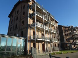 Wassermühle Bützow - Ansicht der Hofseite mit Balkon für Wohnnutzung 2025