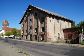 Wassermühle Parchim die Kornmühle - Ansicht der Mühle in der Innenstadt am Fischerdamm 2024