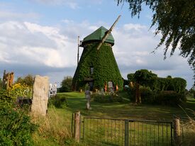 Windmühle Dambeck - Eingang mit Freiraum um die Mühle 2024